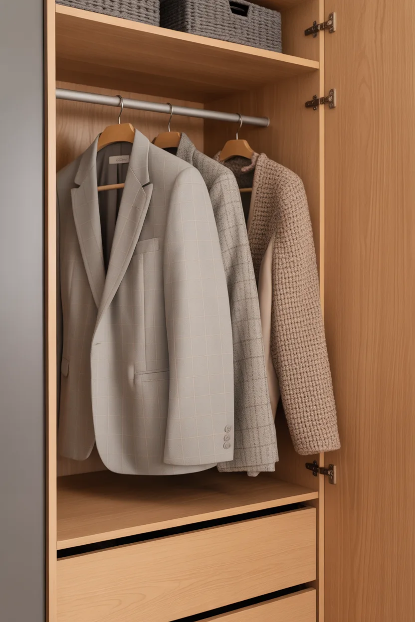 Valet coulissant intégré dans armoire dressing entrée