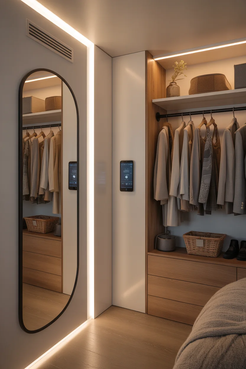 Dressing entrée maison connecté avec domotique et LED