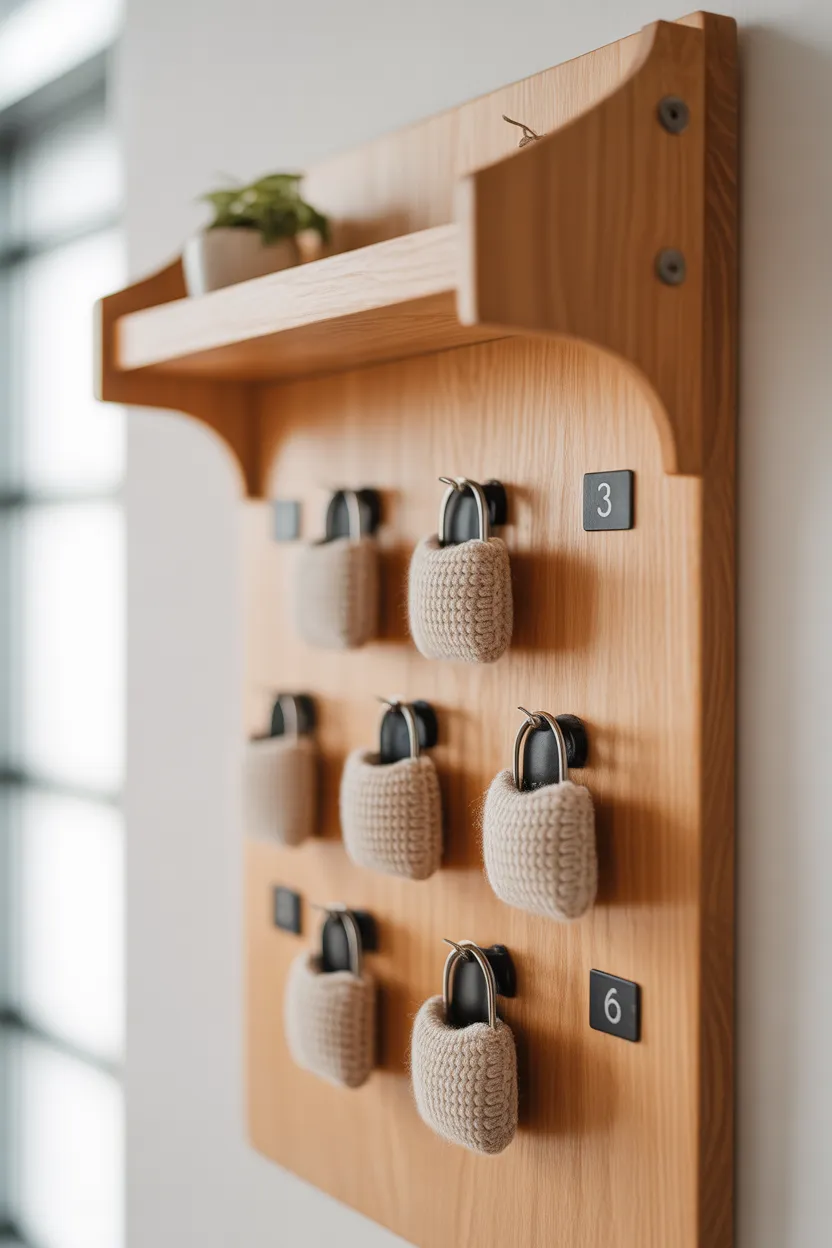 Tableau accroche-clés mural en bois organisateur entrée