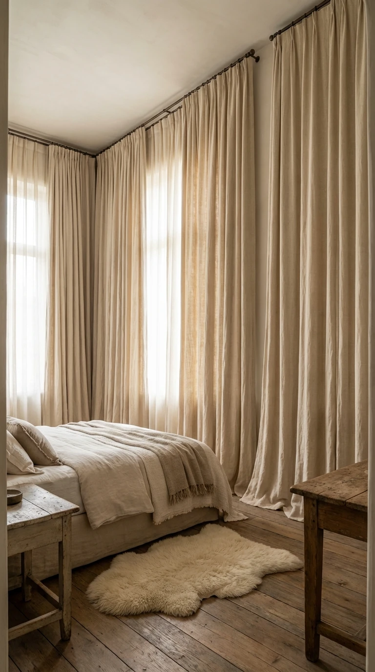 Choisir des rideaux longs et fluides