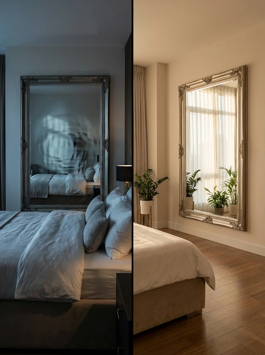 Pourquoi éviter de placer un miroir face au lit