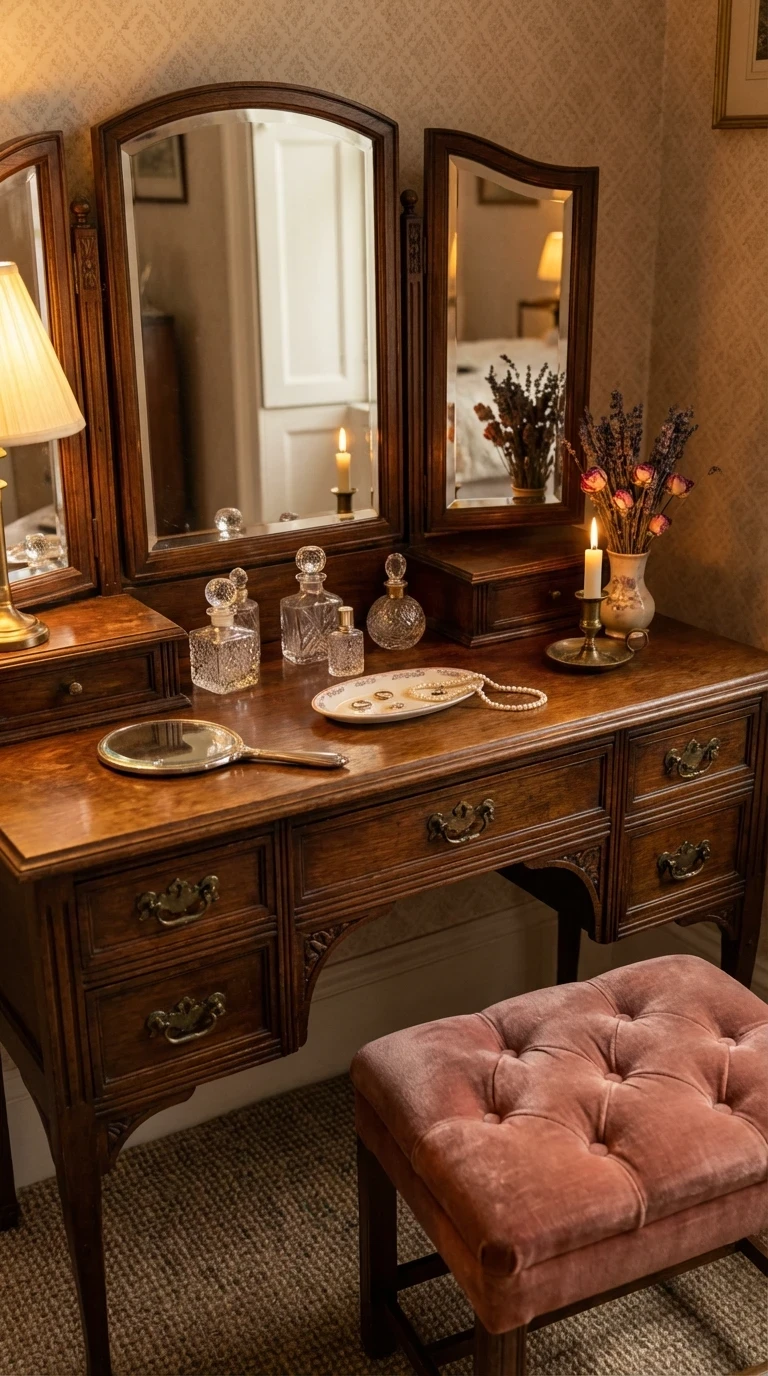 Installer un coin coiffeuse à l'ancienne c