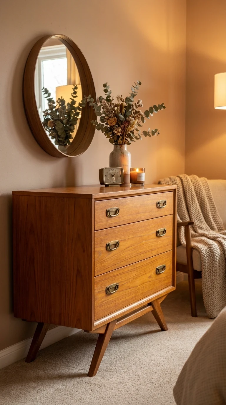 Intégrer des meubles chinés ou à pieds compas c