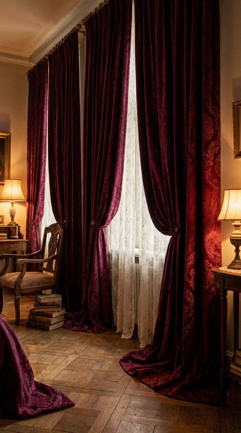 Jouer avec les rideaux à motifs ou en velours c