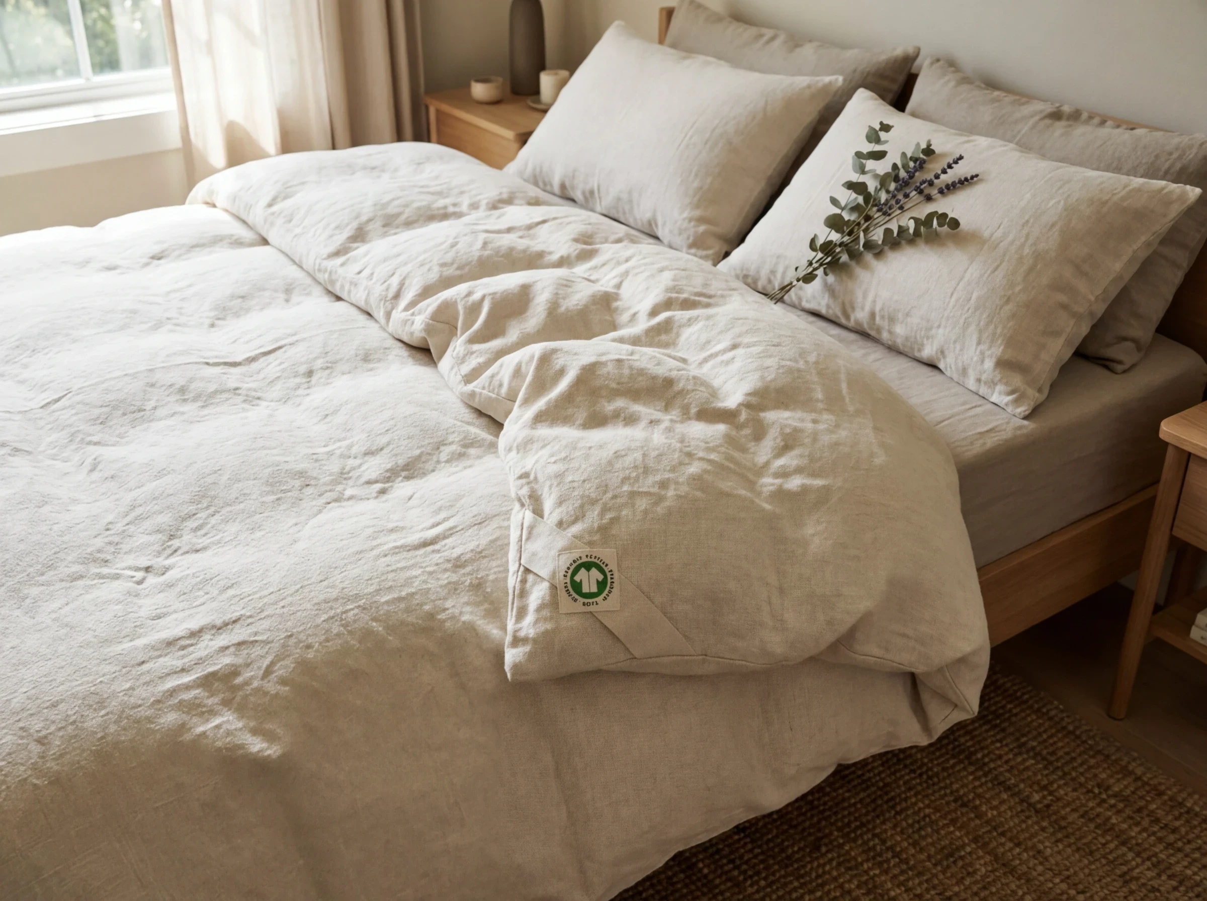 Le linge de lit en coton bio parfumé à la lavande