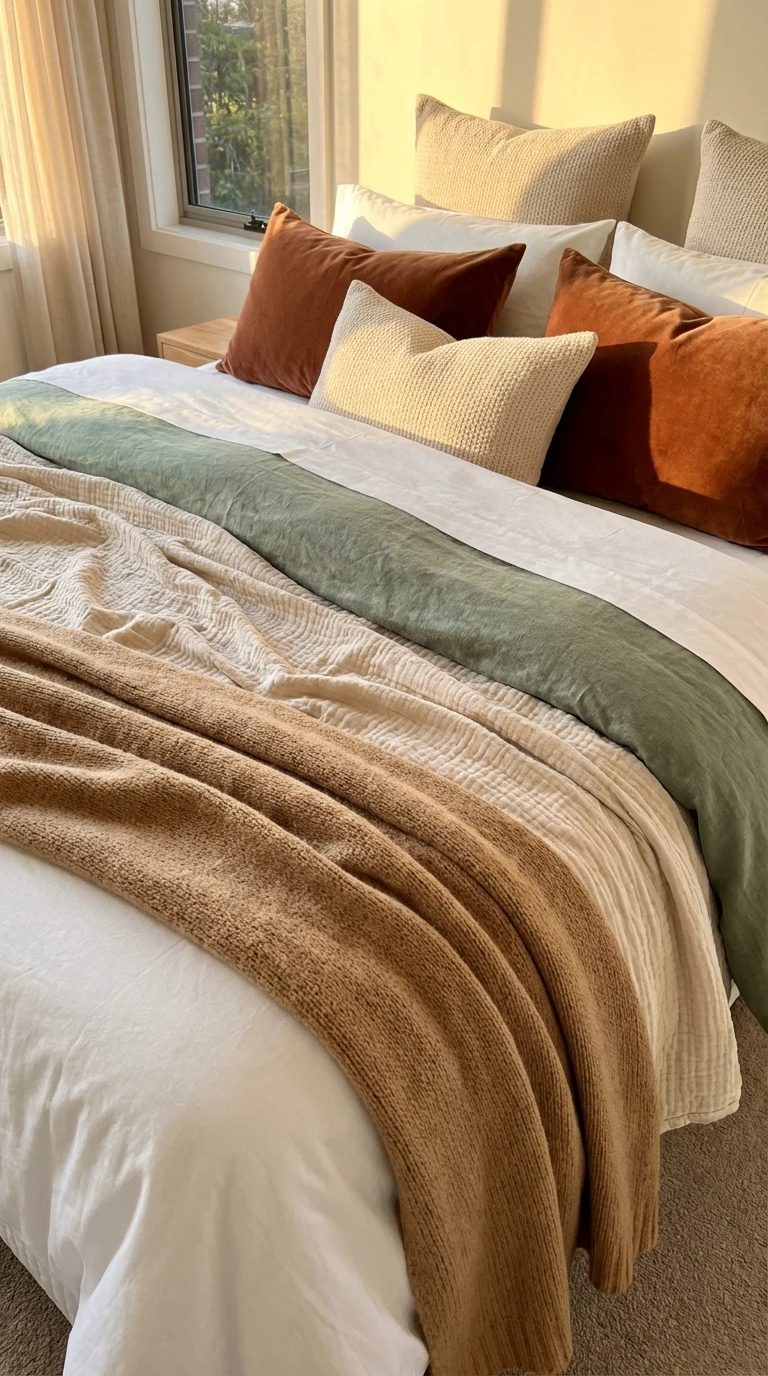 L'art du layering : literie chaleureuse aux tons naturels