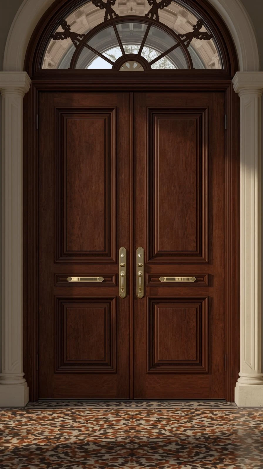 La Porte D'Entrée Restaurée Avec Imposte