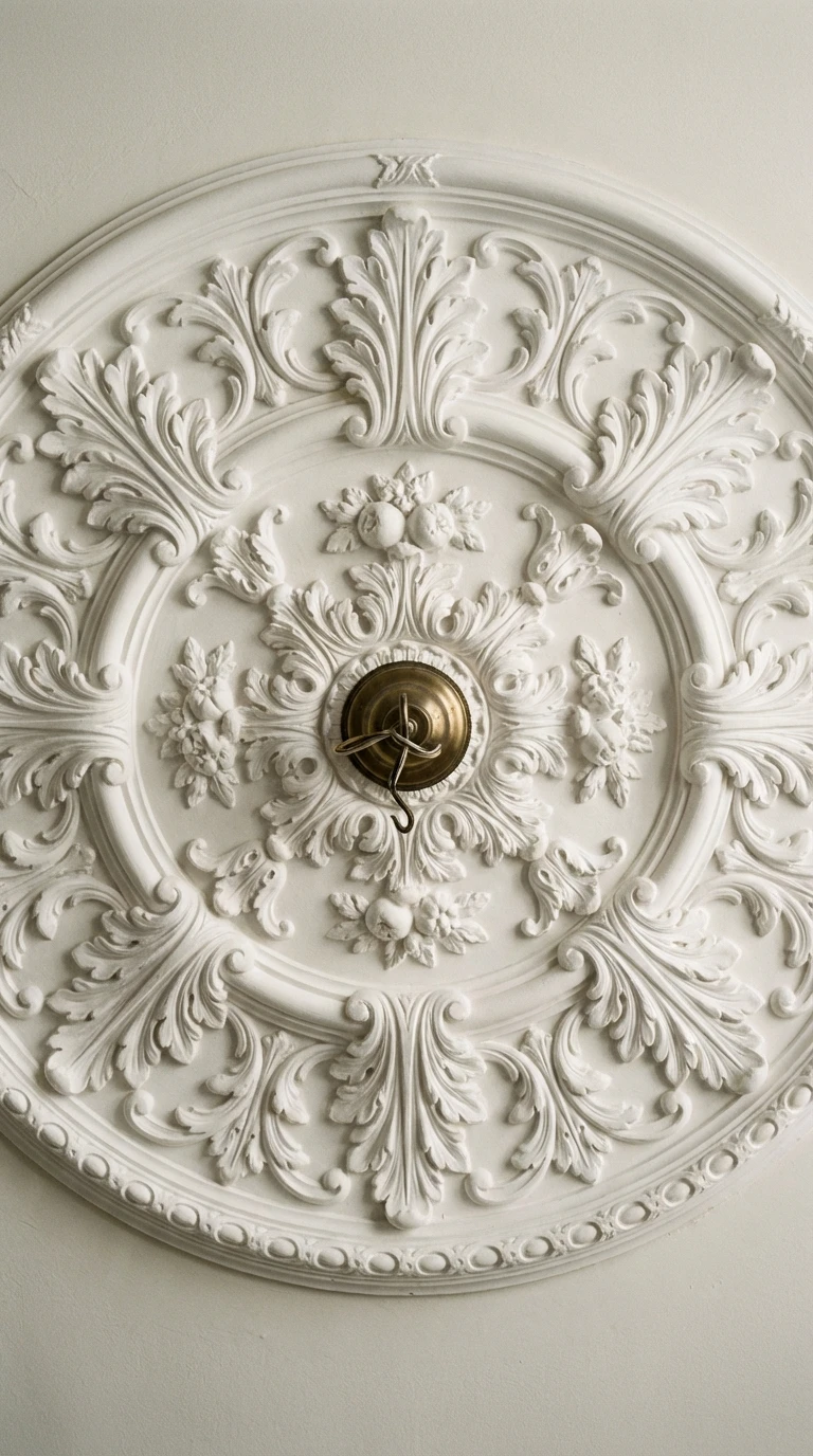 La Rosace Au Plafond Autour Du Lustre