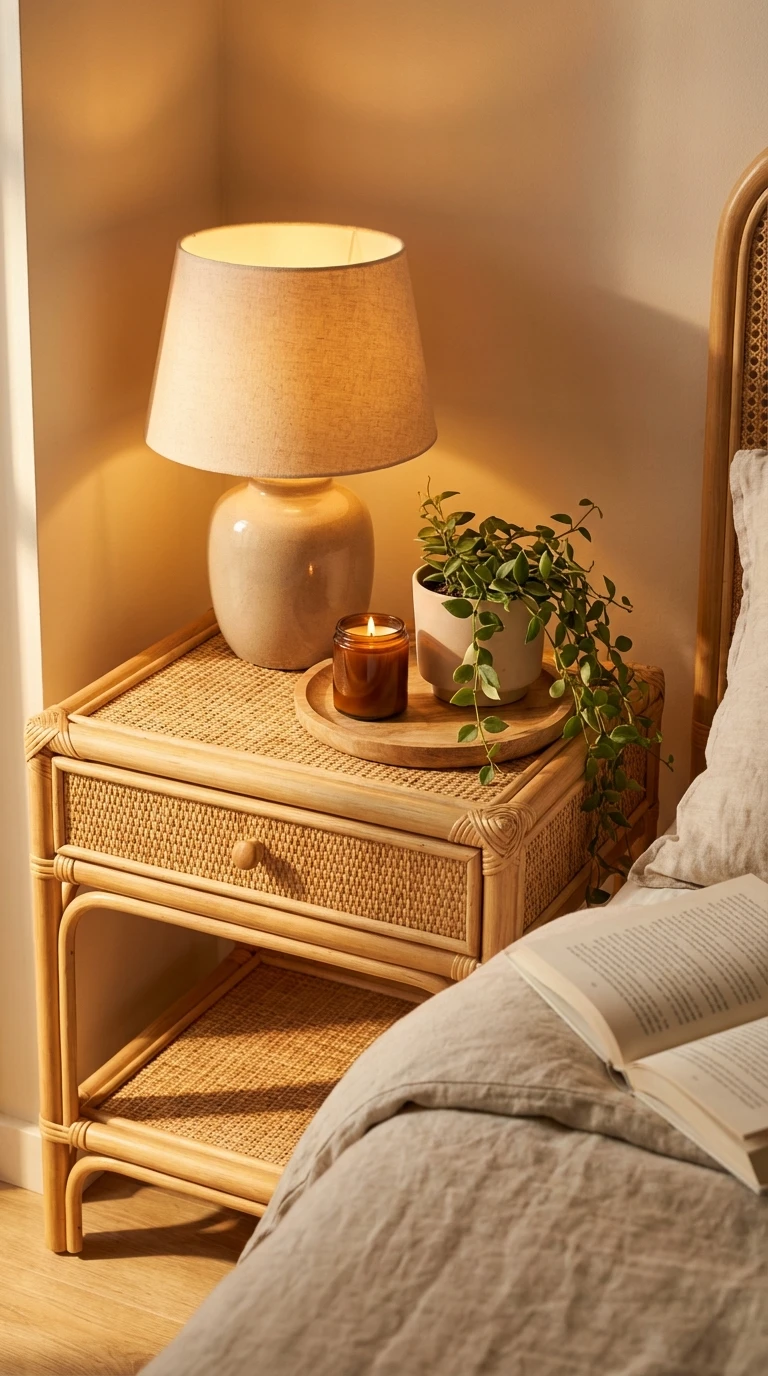 La table de chevet en rotin naturel : la nature à portée de main