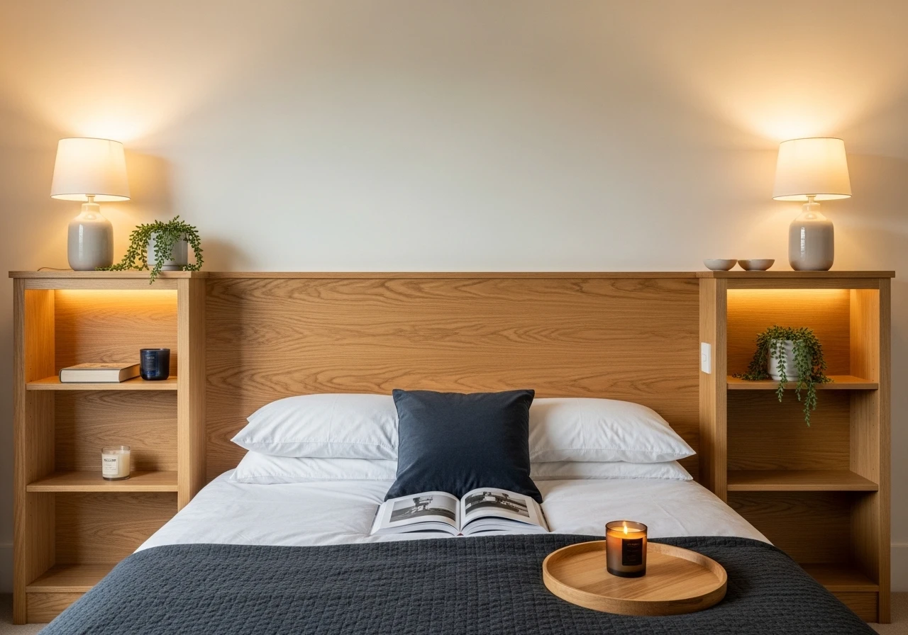 📚 La tête de lit avec étagères intégrées