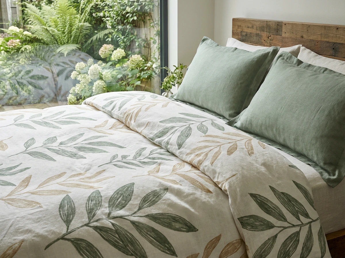Linge de lit aux imprimés botaniques : un jardin dans votre chambre
