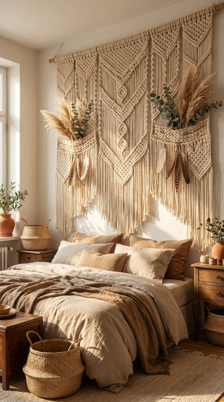 Le macramé mural : l'art textile