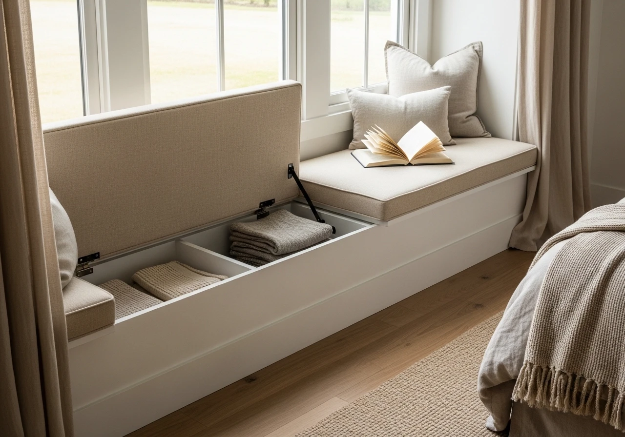 Banc-coffre de fenêtre : rangement et assise intelligente