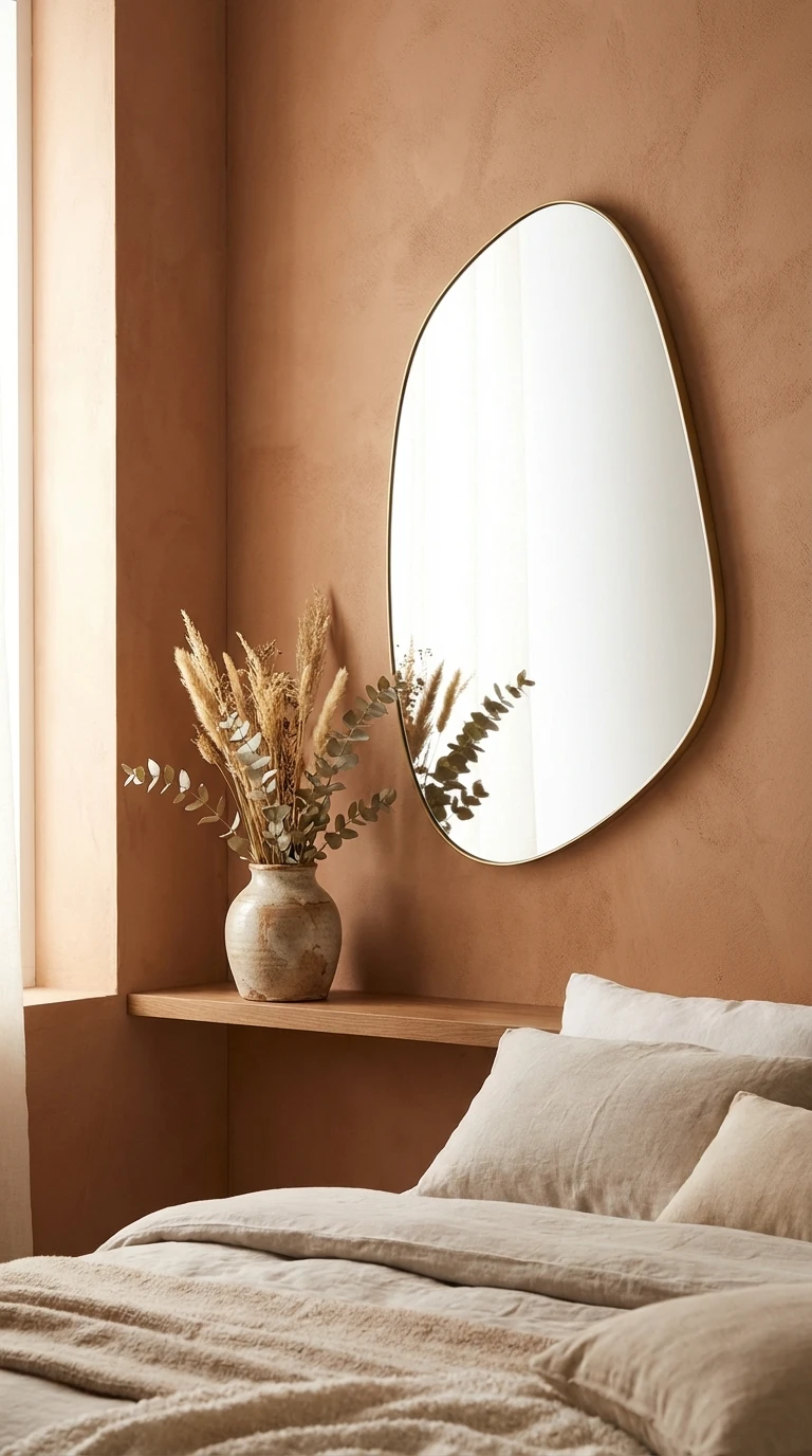 Miroir mural organique en forme de galet