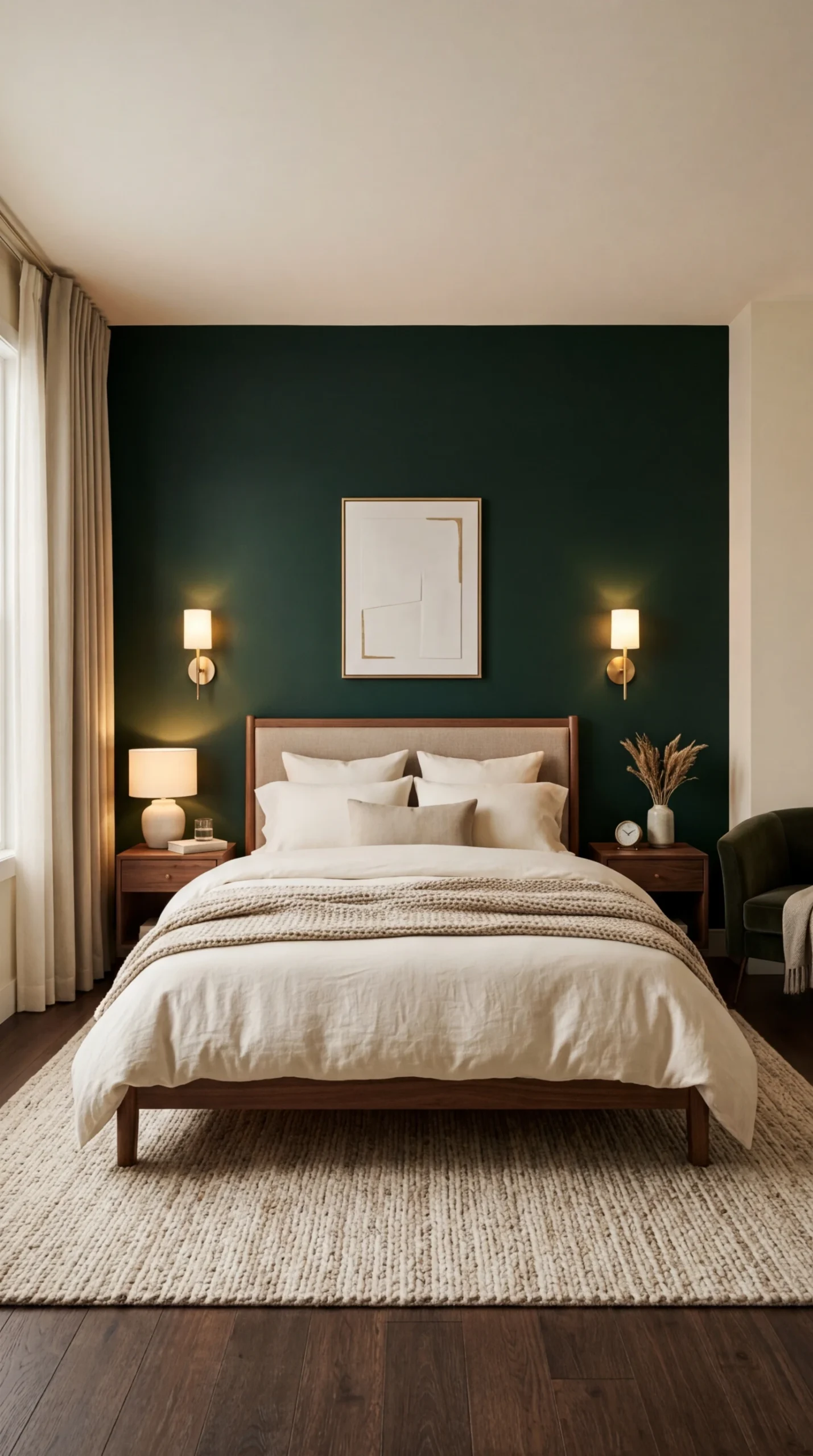 Le mur d'accent en peinture teinte profonde