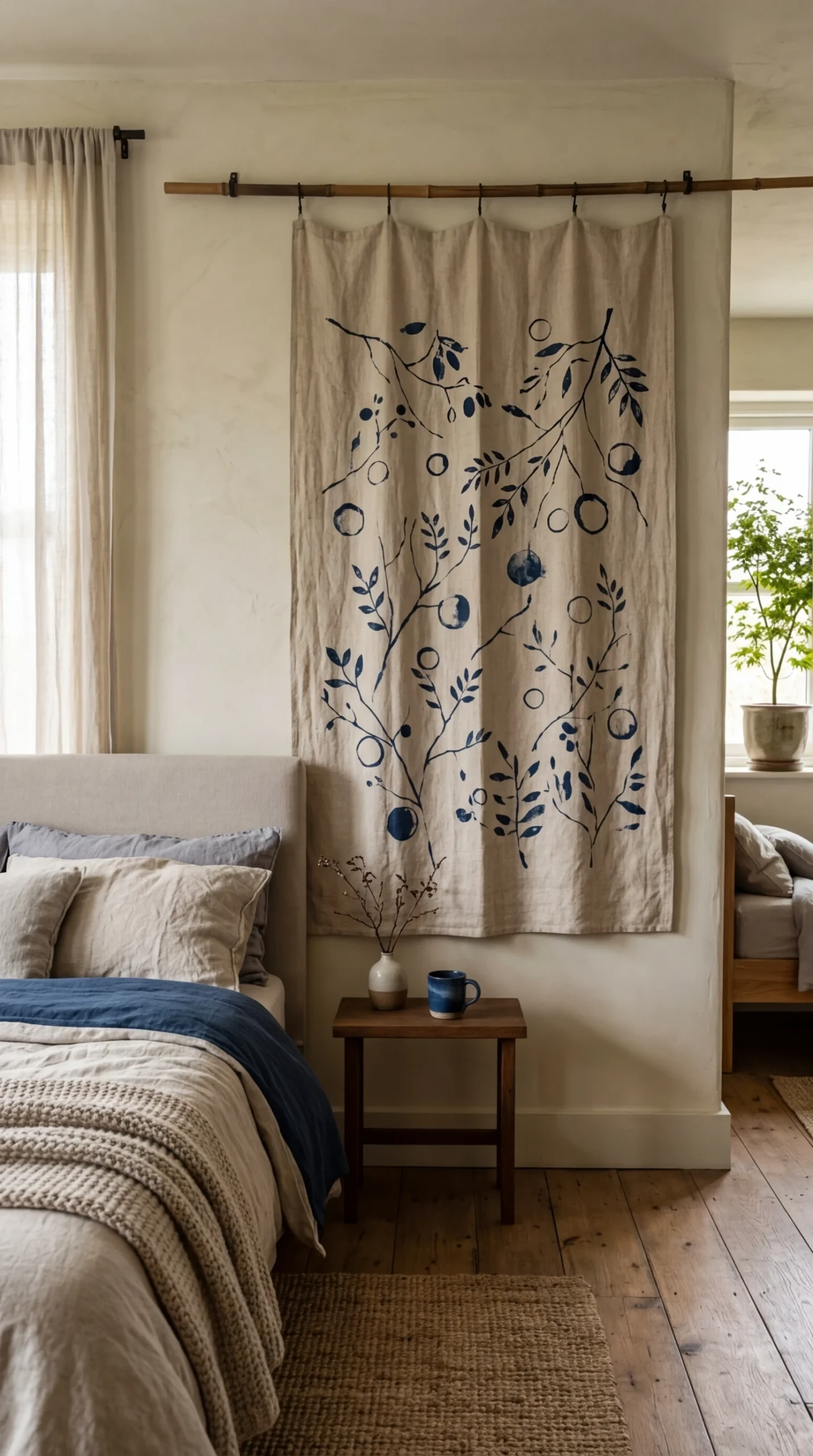 Tenture murale d'inspiration japonaise pour chambre zen