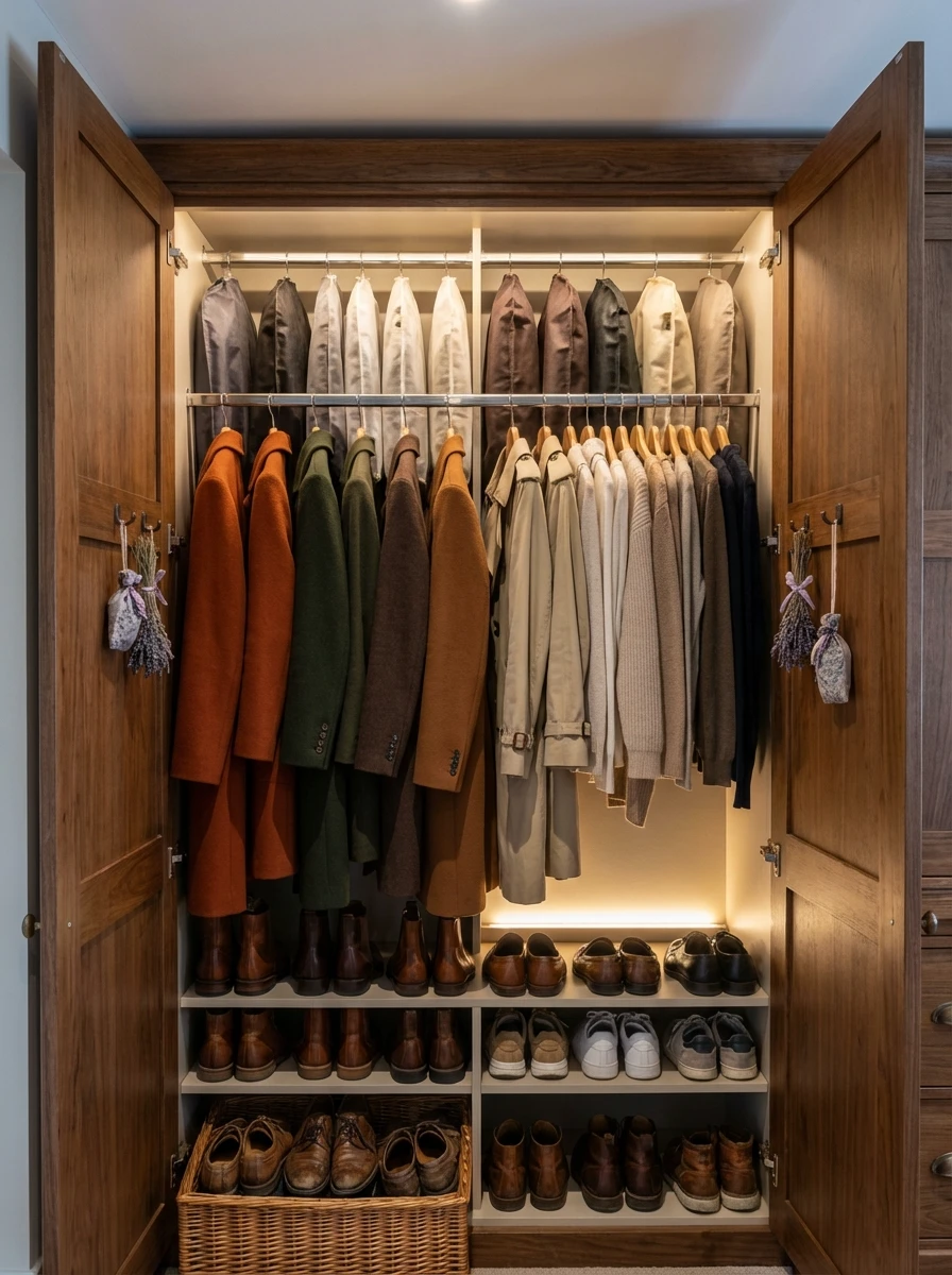 Le Rangement Saisonnier Système rotatif dans leur placard d'entrée :