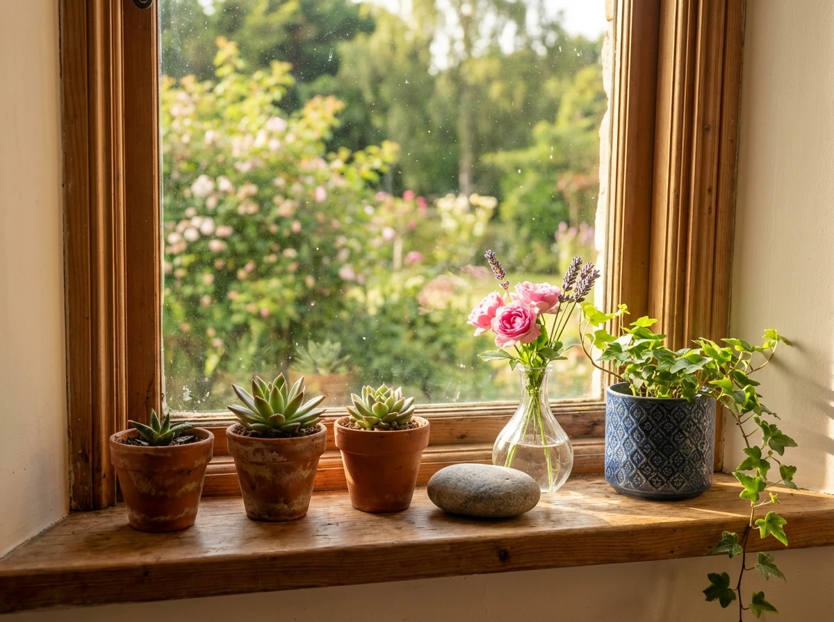 Le rebord de fenêtre comme jardin miniature