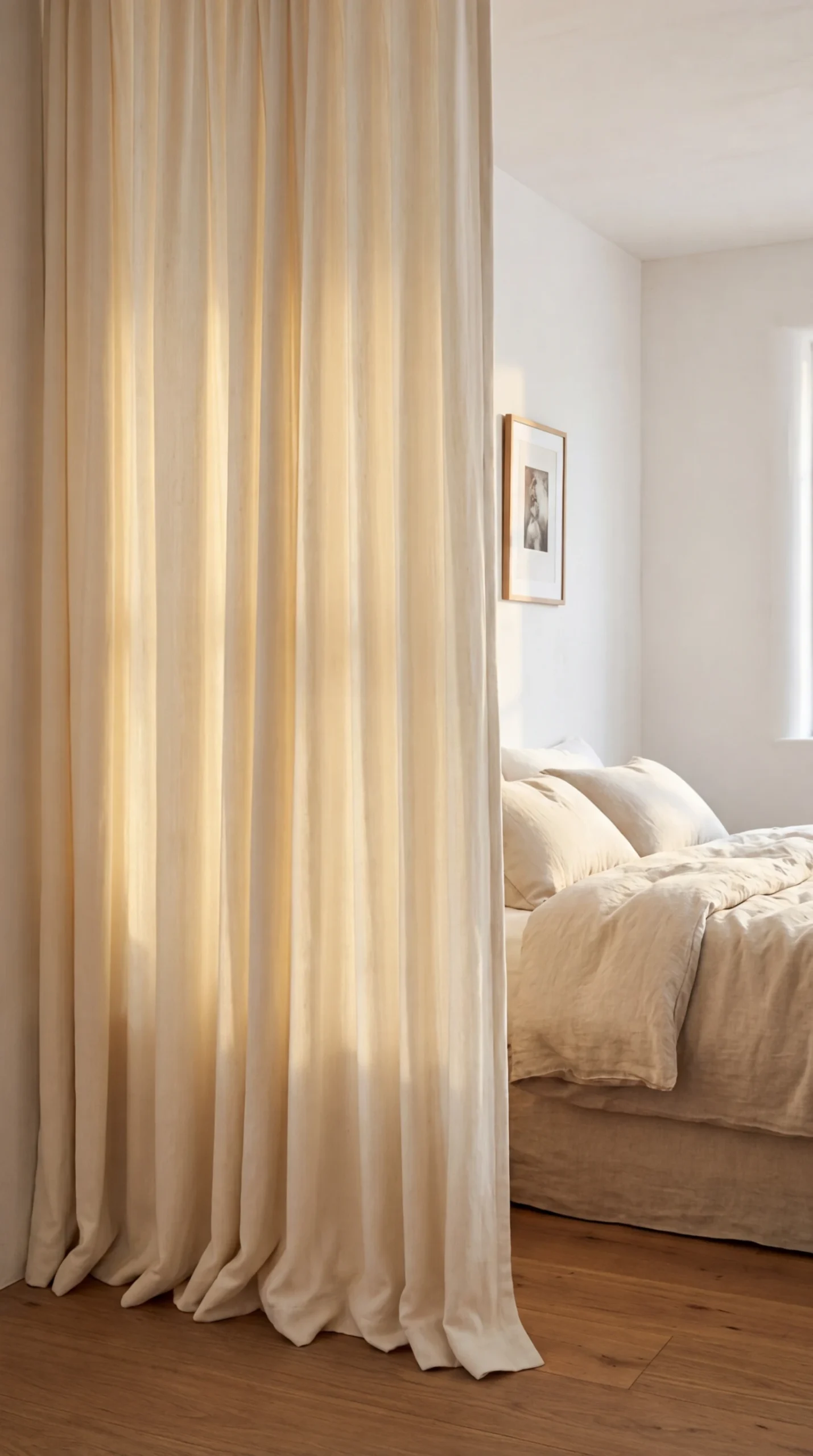 Rideau en coton blanc cassé pour une ambiance fleur de coton