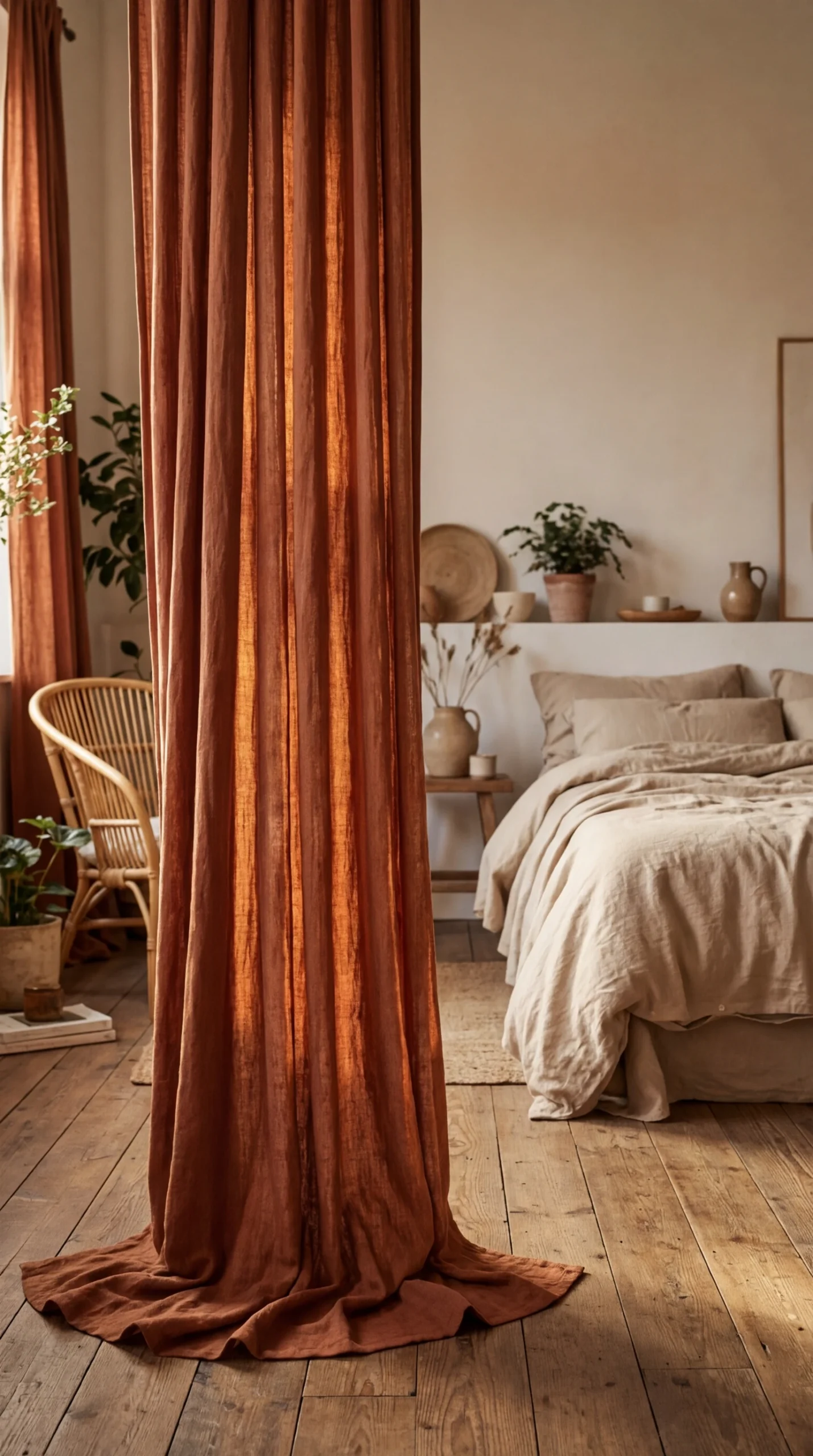 Pourquoi le parfum chambre cocooning est aussi important que la déco : le rideau terracotta