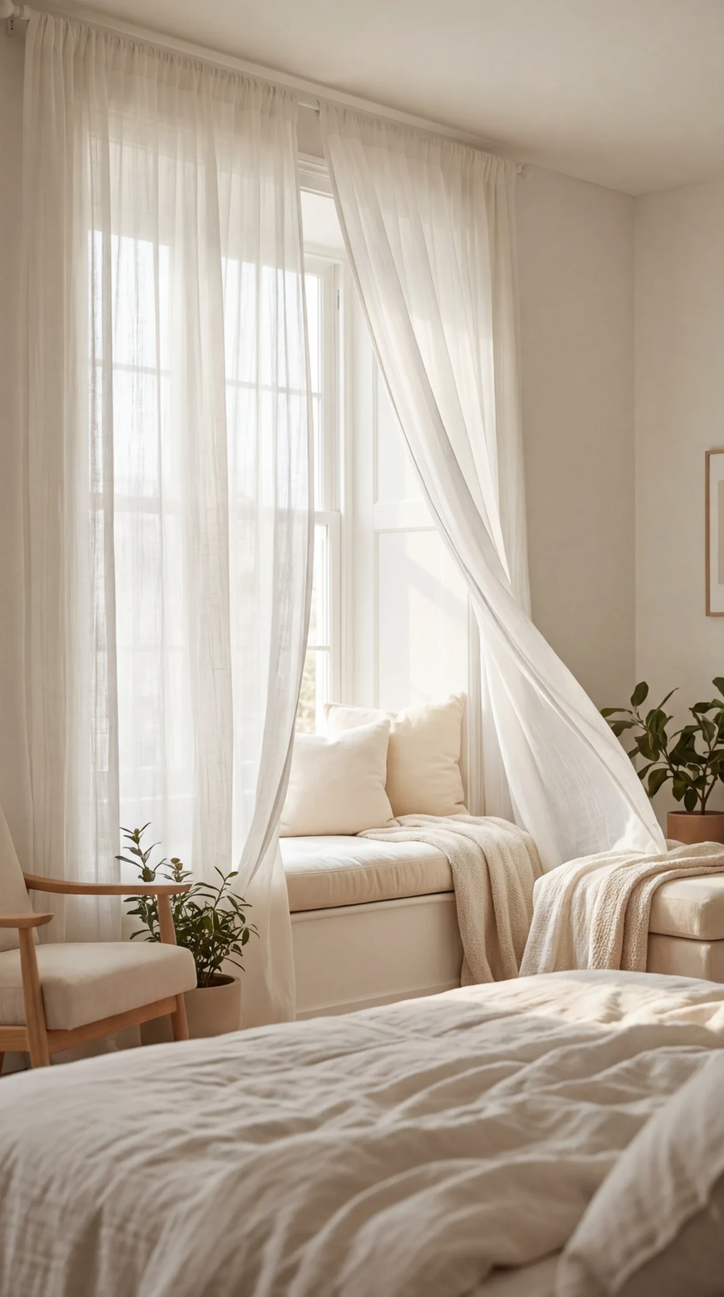 Rideau en gaze de coton : la douceur du linge frais pour une chambre cocooning