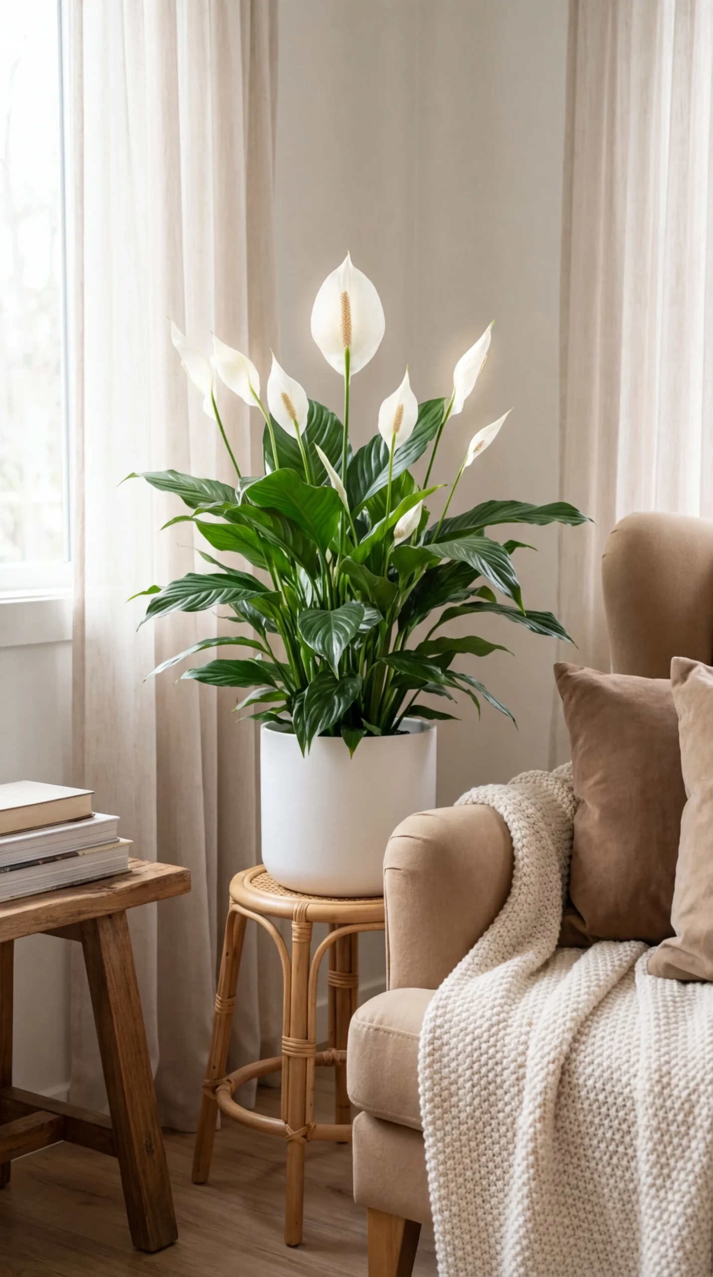 Spathiphyllum (Fleur de Lune) : l'importance de la déco pour une chambre cocooning