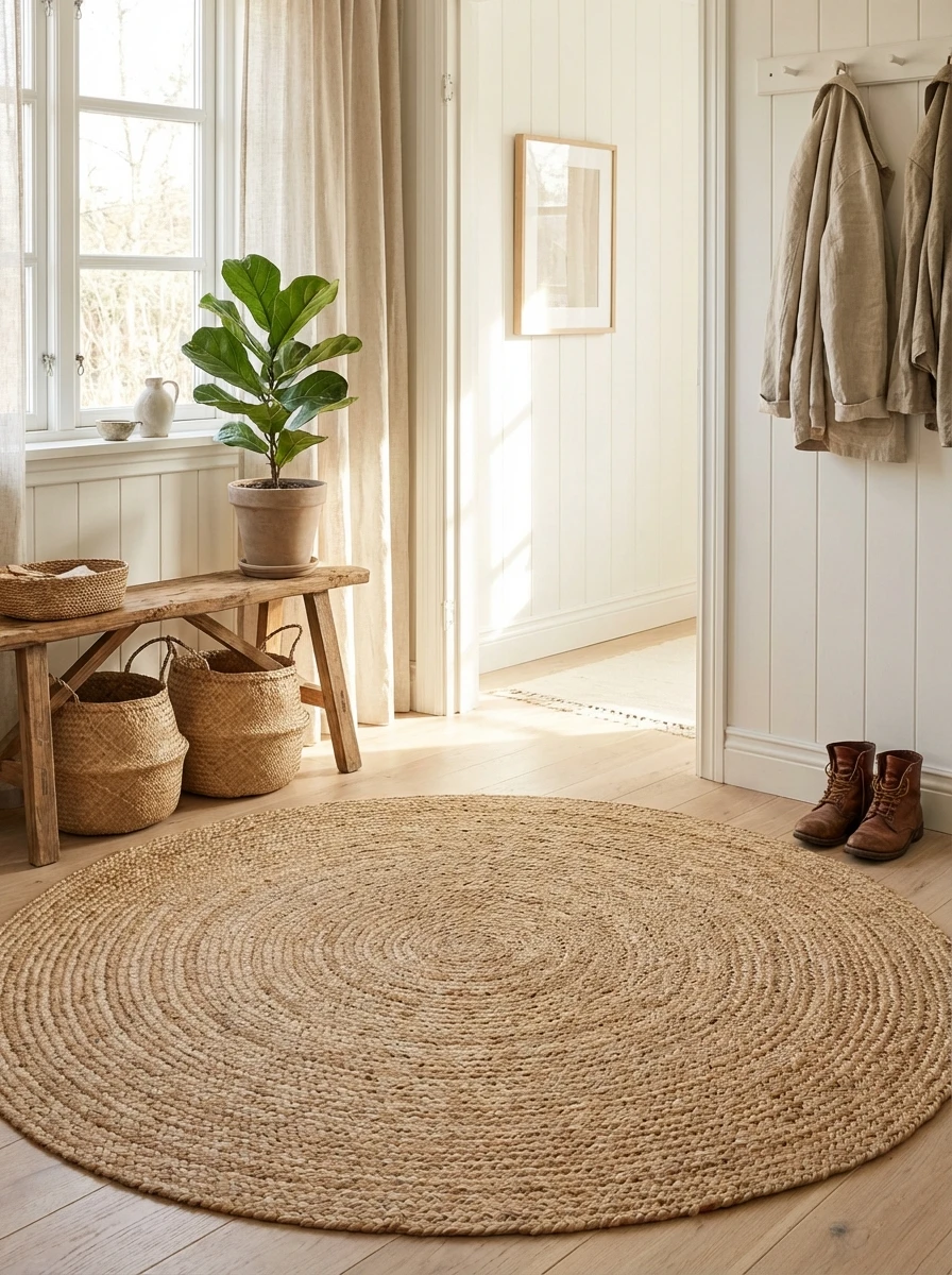 Tapis Rond en Jute Naturelle Tressée
