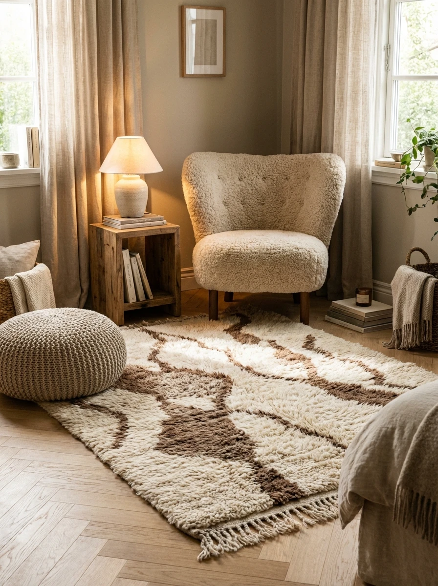 Le tapis en laine naturelle : délimiter le territoire