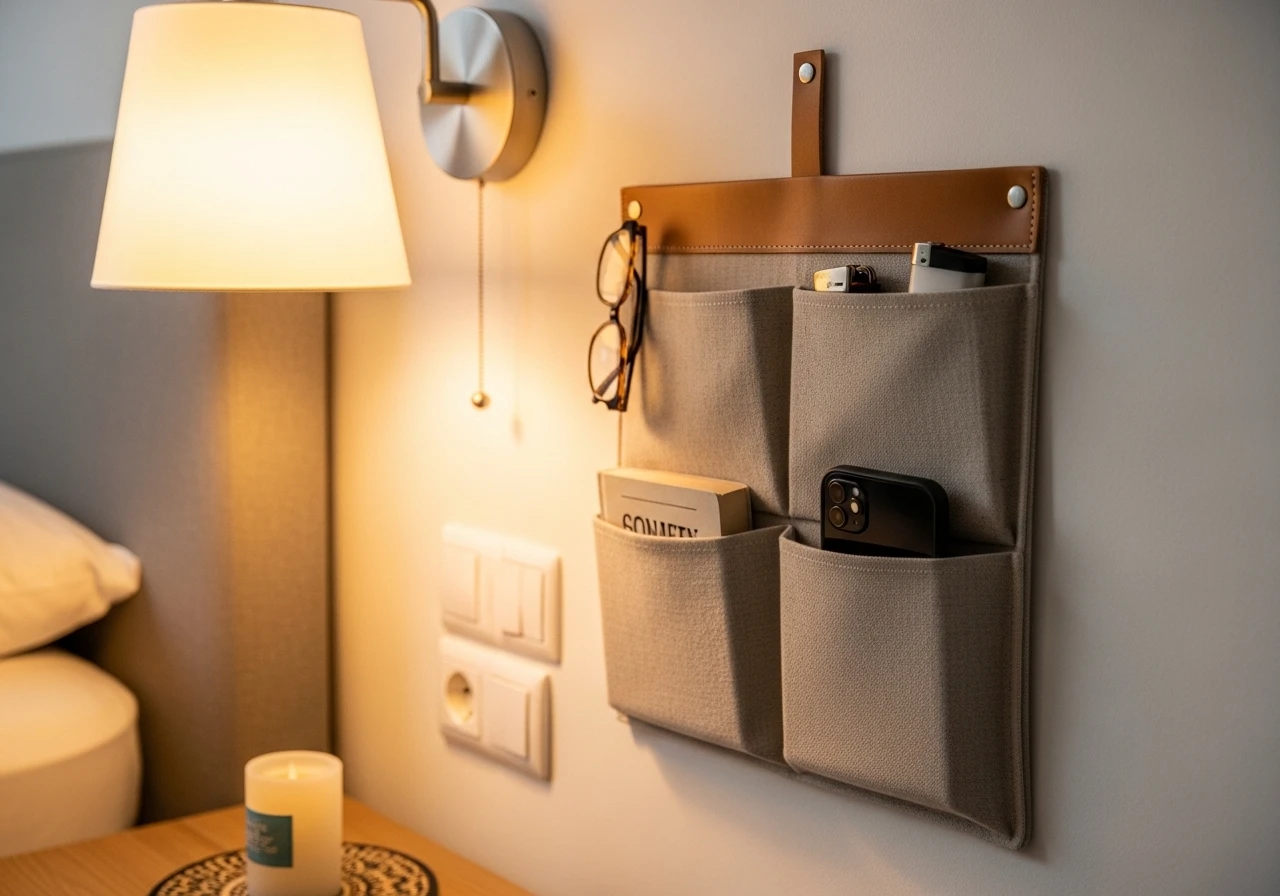 Le vide-poche mural en tissu et cuir : solution de rangement esthétique