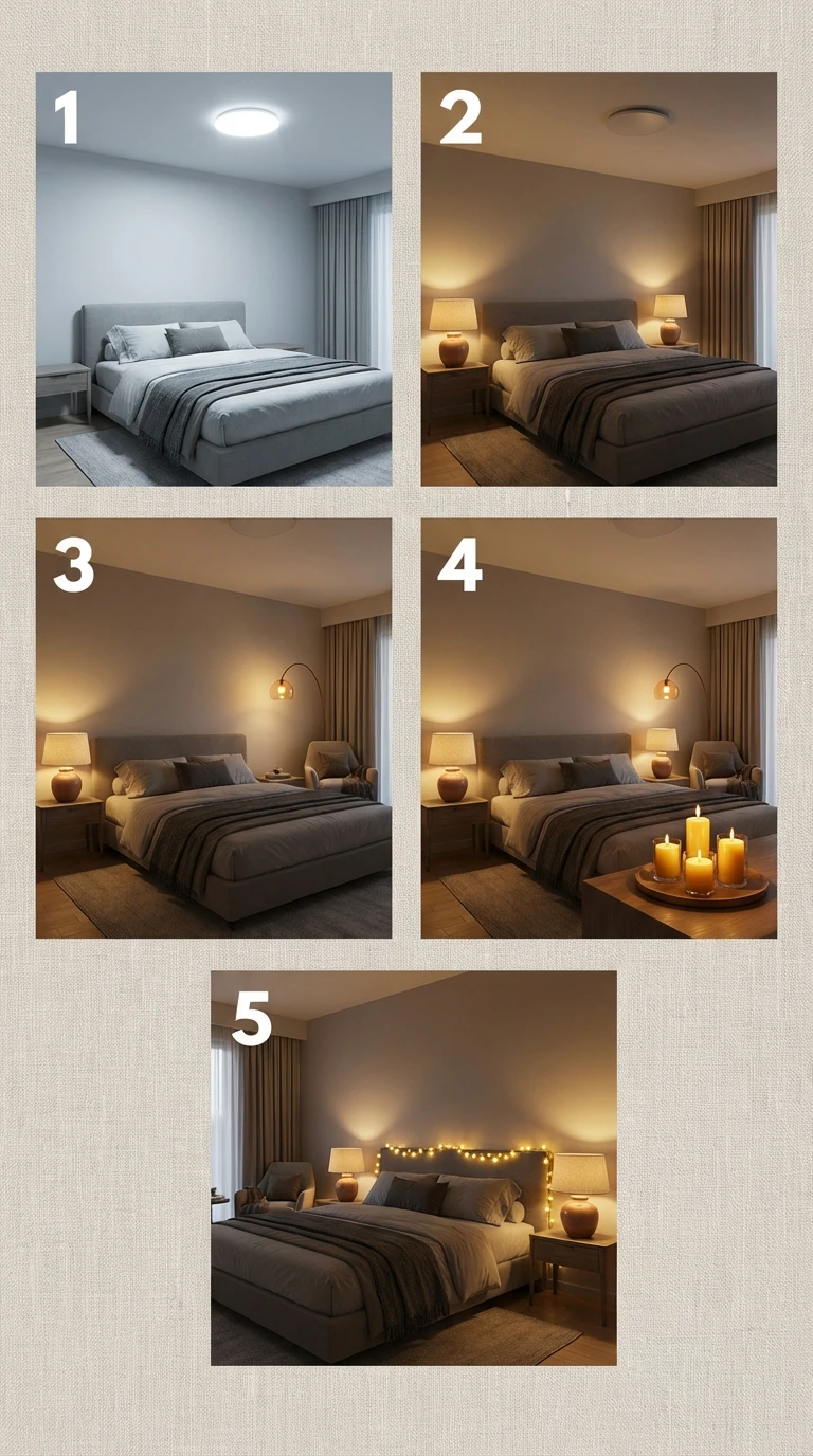 L'éclairage en couches multiples pour la chambre