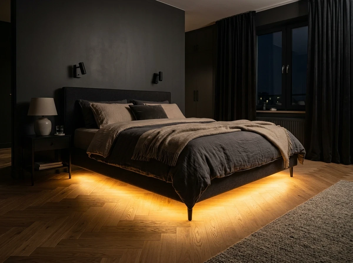 L'éclairage sous le lit : un halo qui flotte