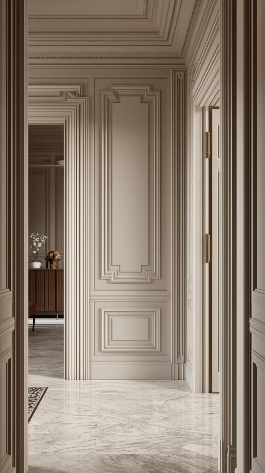 Les Boiseries Peintes En Gris Perle