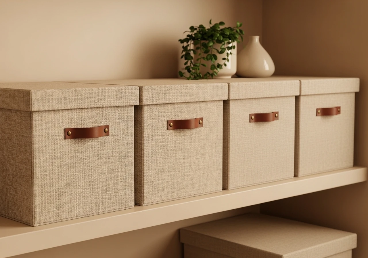📦 Les boîtes de rangement en lin ou carton naturel