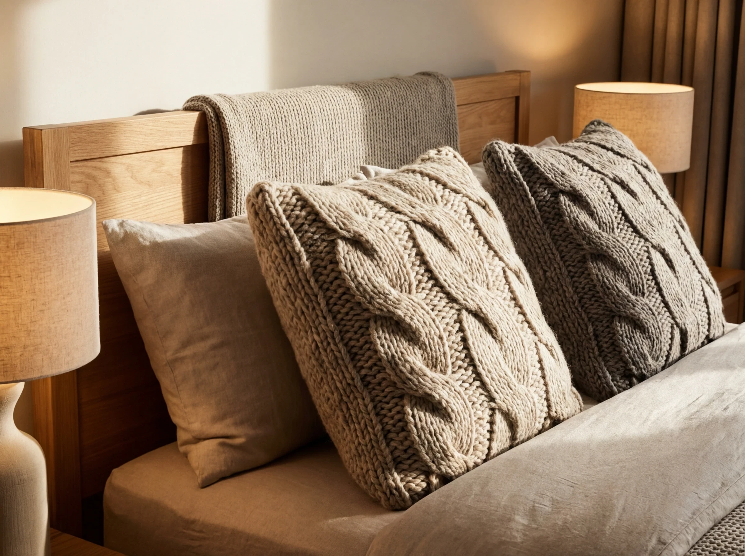 Le parfum chambre cocooning et l'importance de la déco : coussins en laine