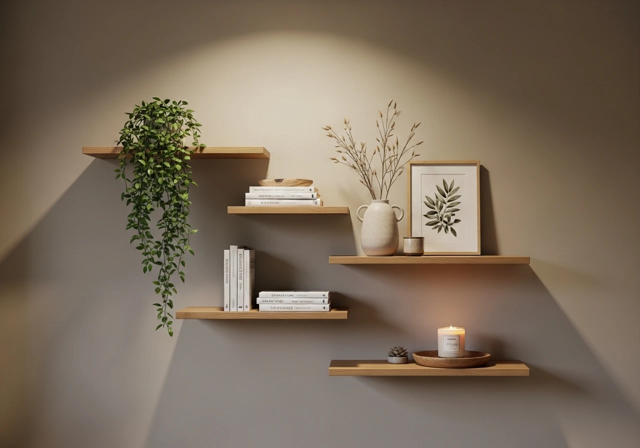 Les étagères murales en bois flottantes