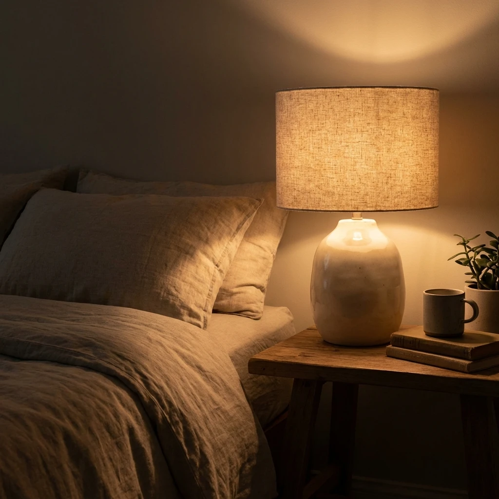 Lampe de chevet en céramique à lumière chaude