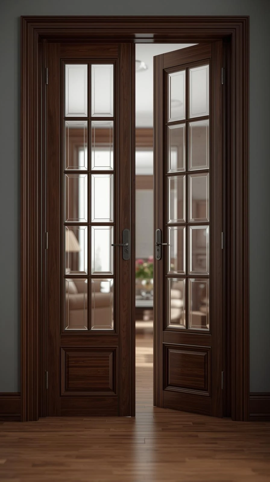 Les Portes Vitrées À Petits Carreaux