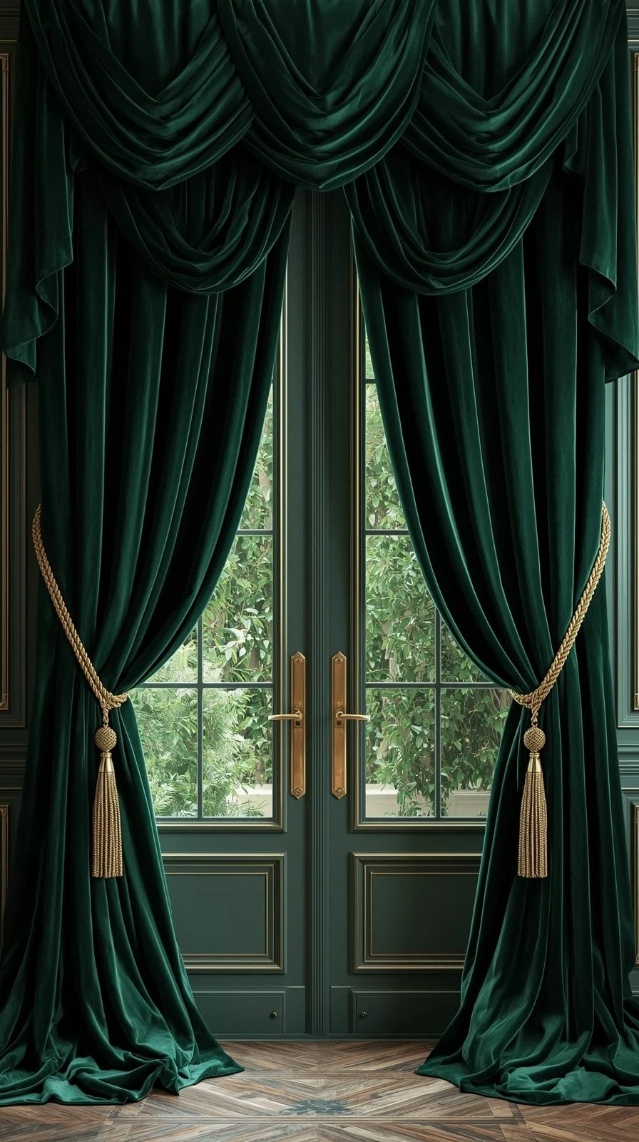 Les Rideaux En Velours Avec Embrasses