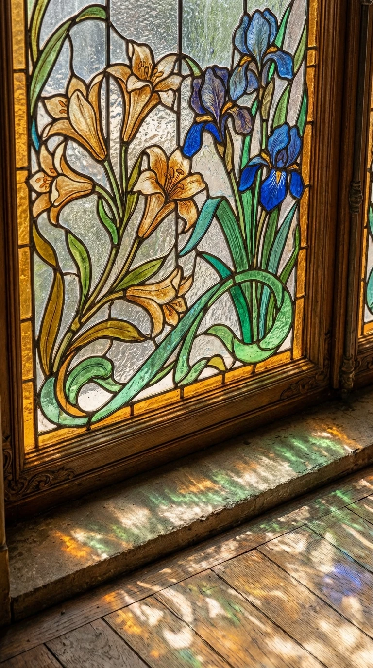 Les Vitraux Colorés Aux Fenêtres