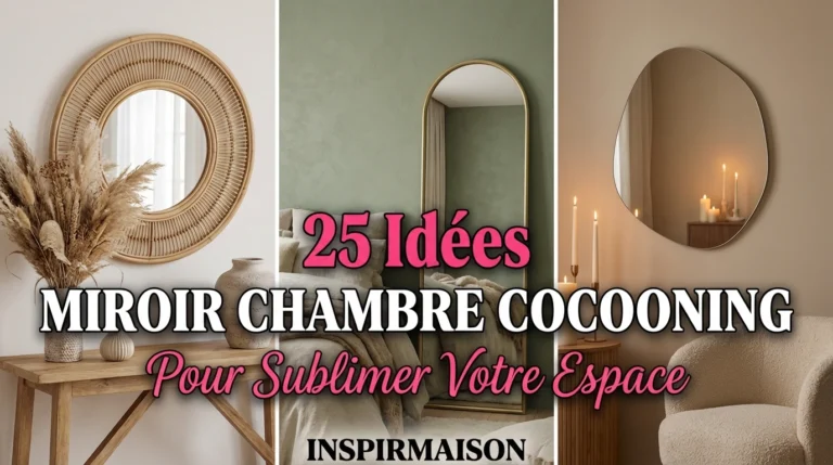 Collage de trois styles de miroirs décoratifs pour une chambre à l'ambiance cocooning et chaleureuse.