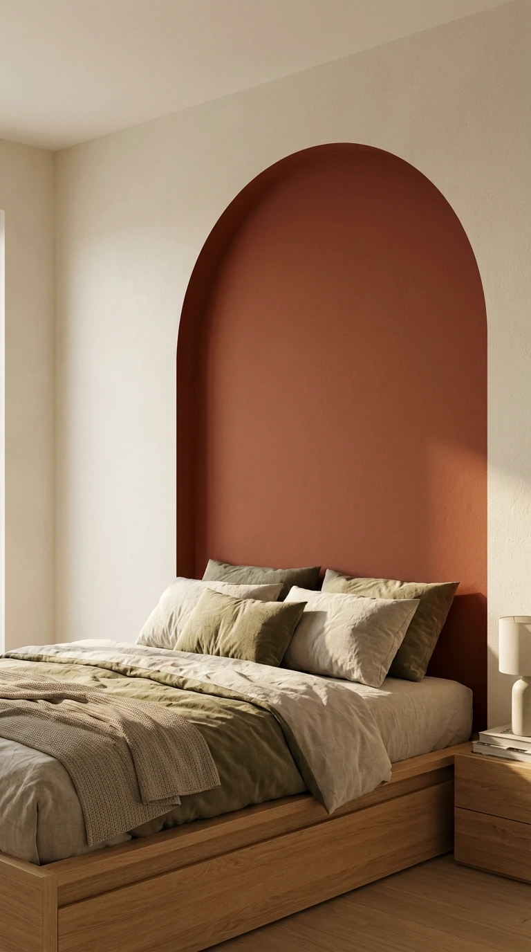 Peindre une arche sur le mur en tête de lit