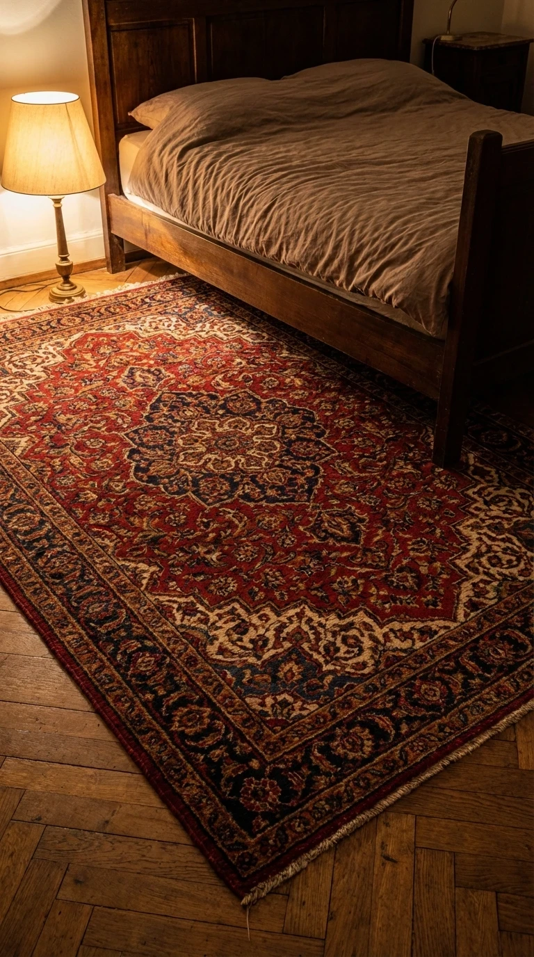 Poser un tapis persan ou kilim au pied du lit c