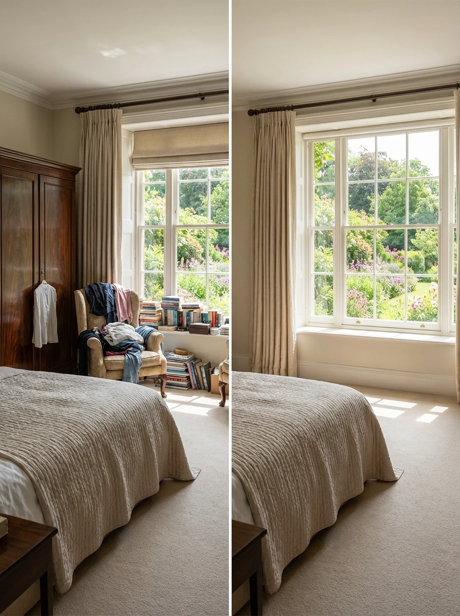 Avant-après : Désencombrer sa chambre pour profiter de la vue