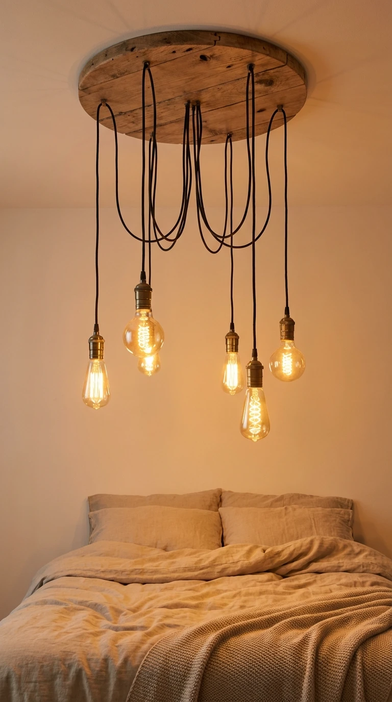 Suspension lumineuse industrielle DIY avec ampoules vintage