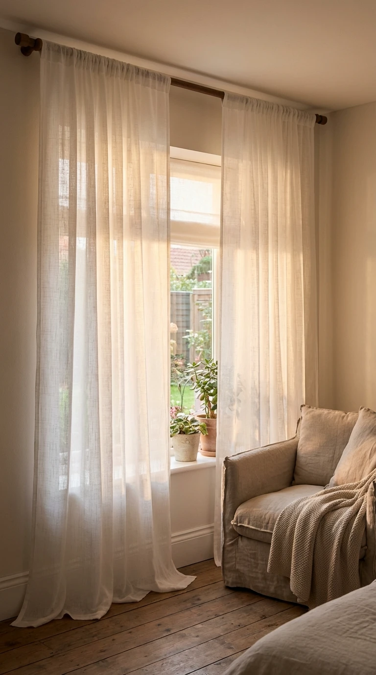 Utiliser des rideaux de cuisine ou de salle de bain