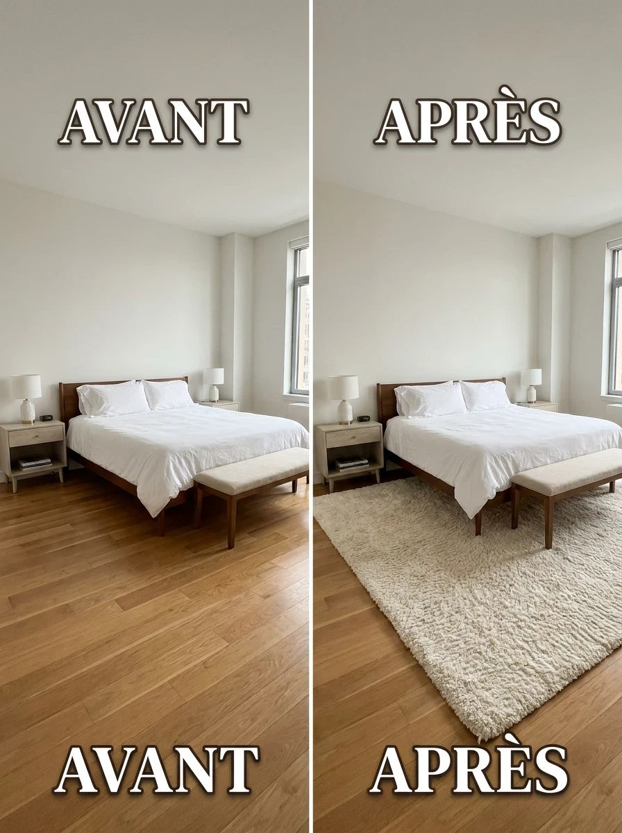 Ajouter un grand tapis sous le lit
