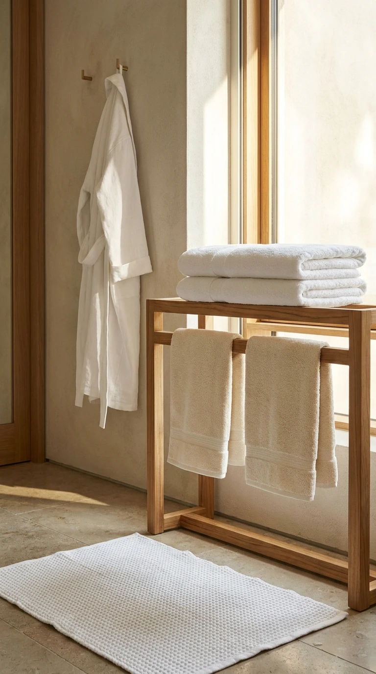 Textiles de bain pour une atmosphère douce et zen