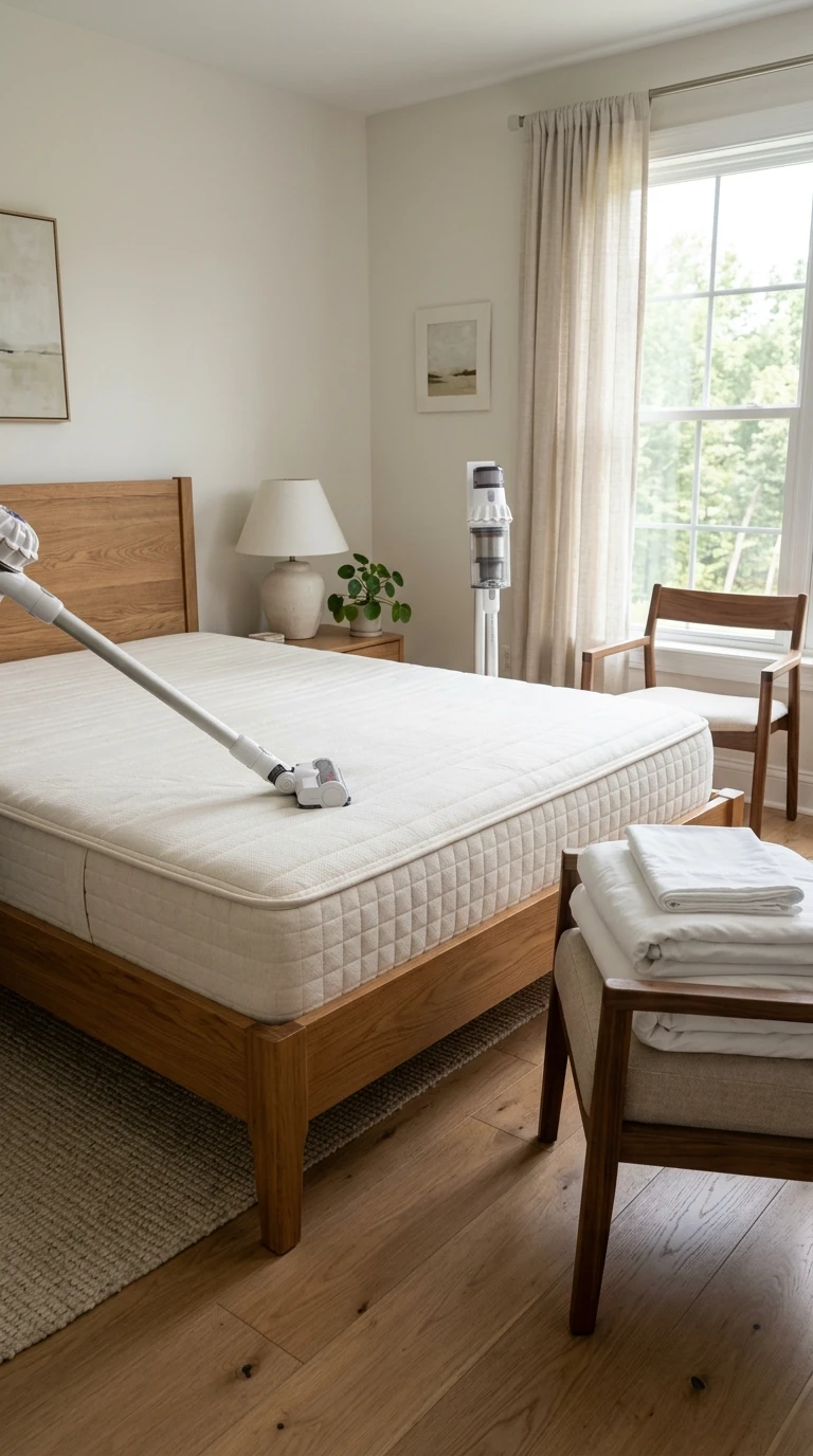 Aspiration et entretien d'un matelas avec un aspirateur sans fil