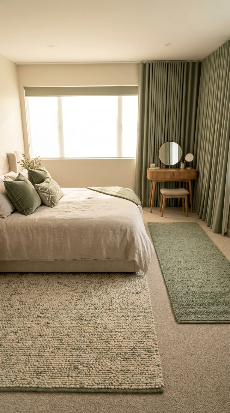 Assortir le tapis à la coiffeuse et aux textiles de chambre