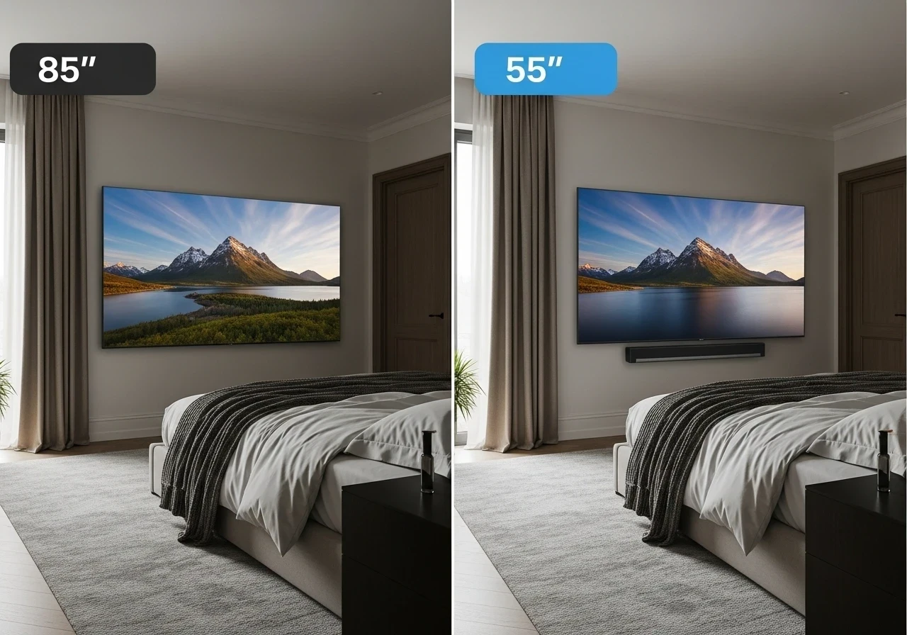 Choisir la bonne taille de TV pour sa chambre : 85 vs 55 pouces